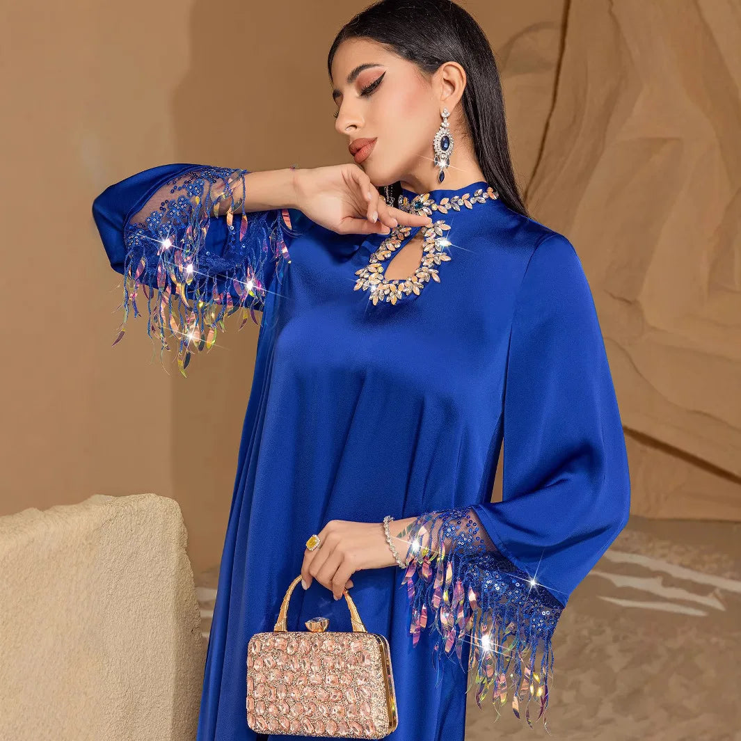 Maxy Luxury Diamond Evening Dresses for Abaya Dubai Formal Dress Elegant Women Gown Eid Djellaba Kebaya Femme Marocain Caftan