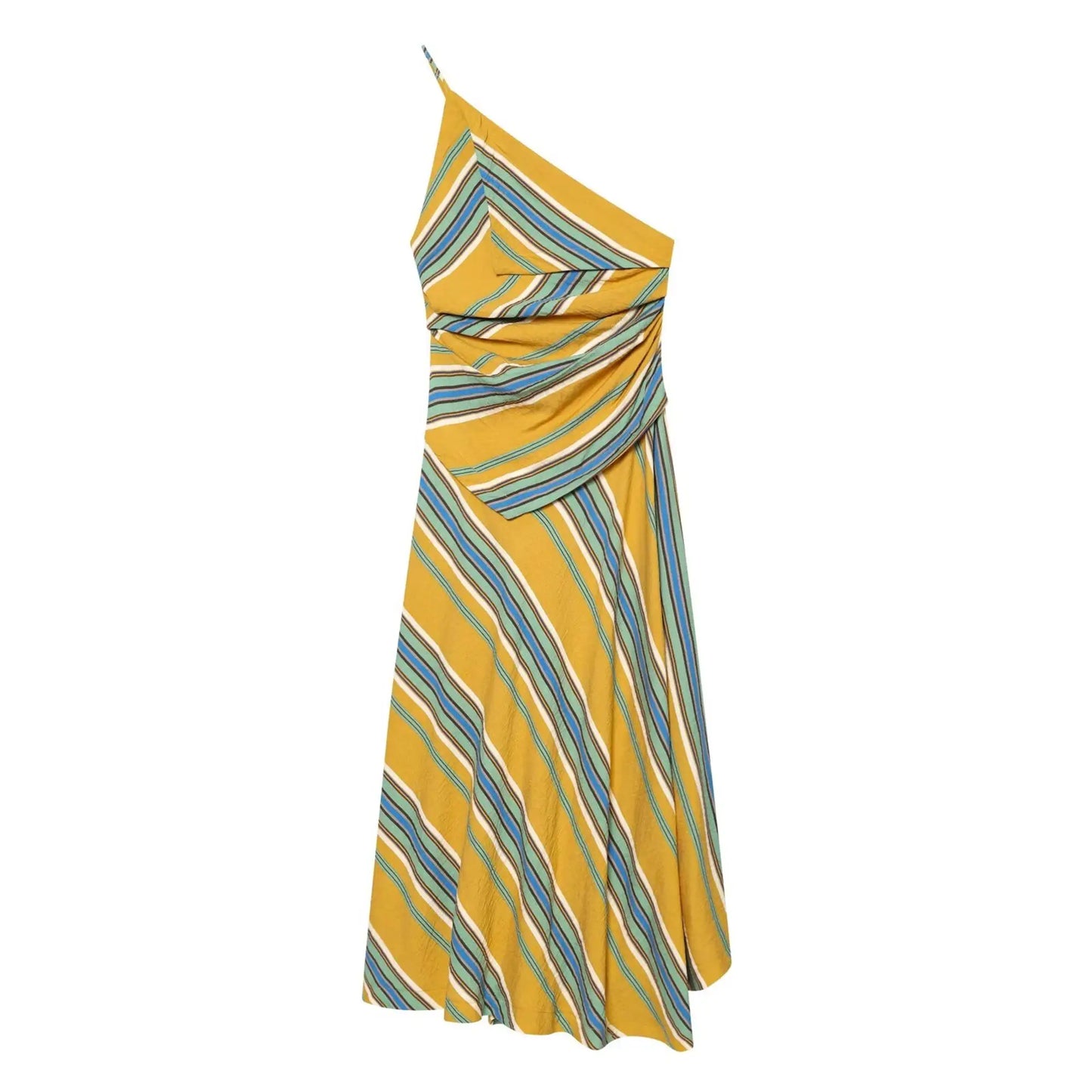 Maxy Women Asymmetrical Strap Dress Sexy Backless Sleeveless Striped Robes 2026 New Lady Elegant Slim Evening Party Long Dress
