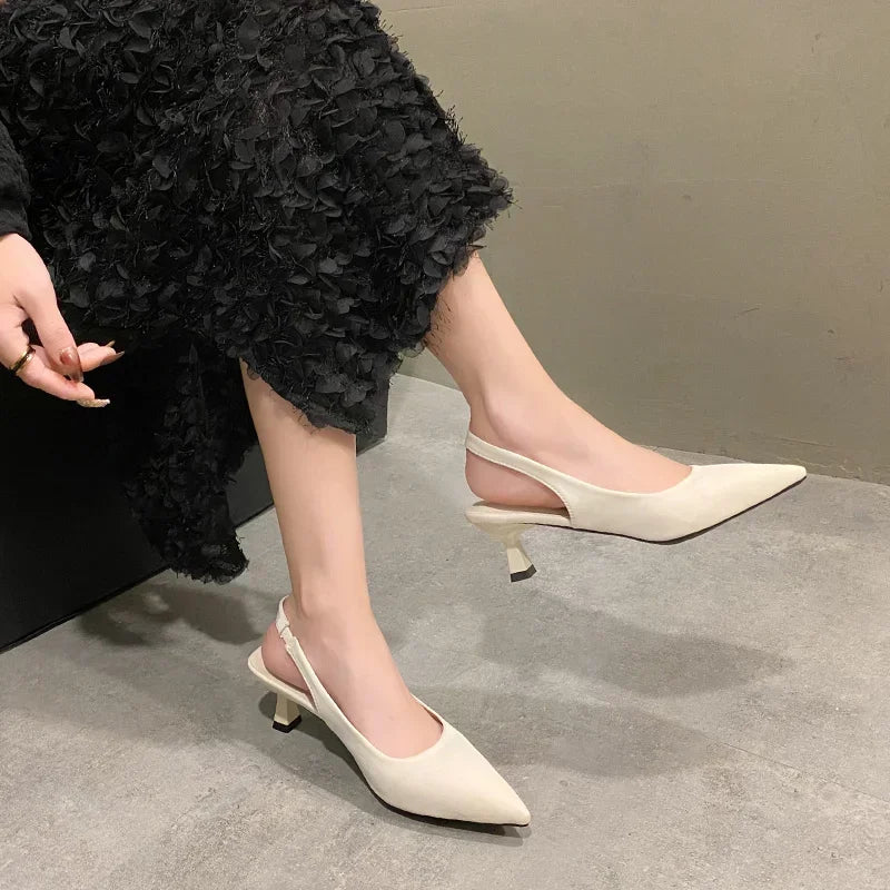 Amay Single Shoes for Women Summer Pointed Toe Stiletto Women's Slingbacks Shoes Sexy Party Dress Office Shoes Ladies