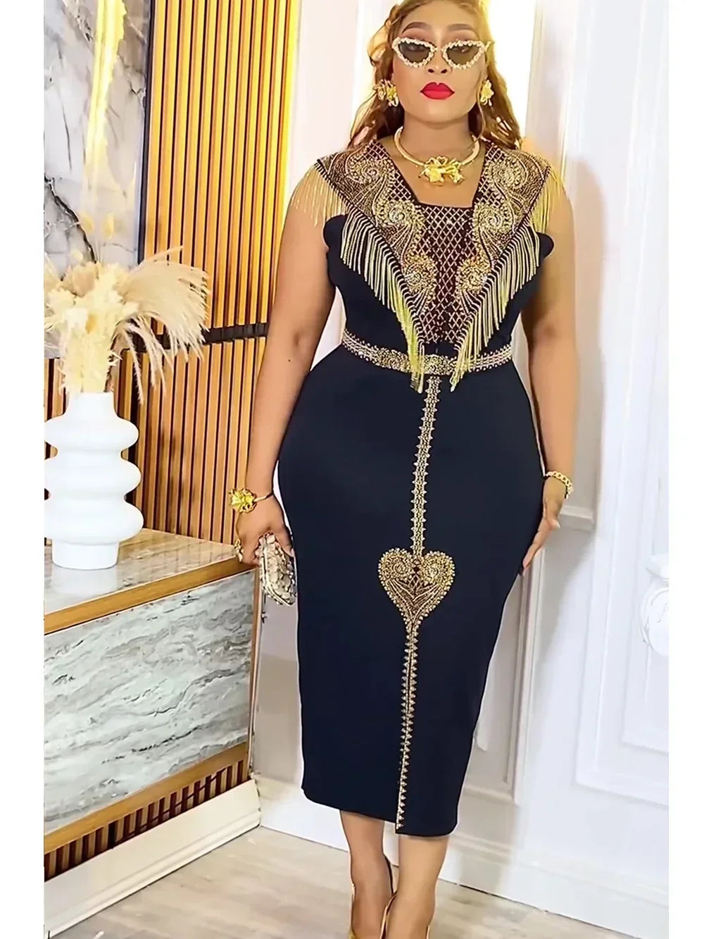 Maxy Plus Size African Wedding Party Dresses for Women New Dashiki Ankara Evening Gown Elegant Turkey Outfit Robe Africa Clothes