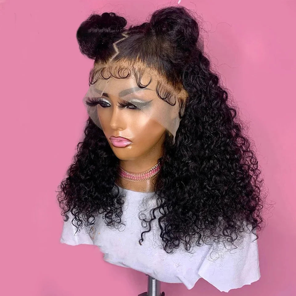 Maxy Soft Short Cut Bob Black Kinky Curly 180Density Deep Lace Front Wig For African Women Babyhair Preplucked Glueless Daily Cosplay