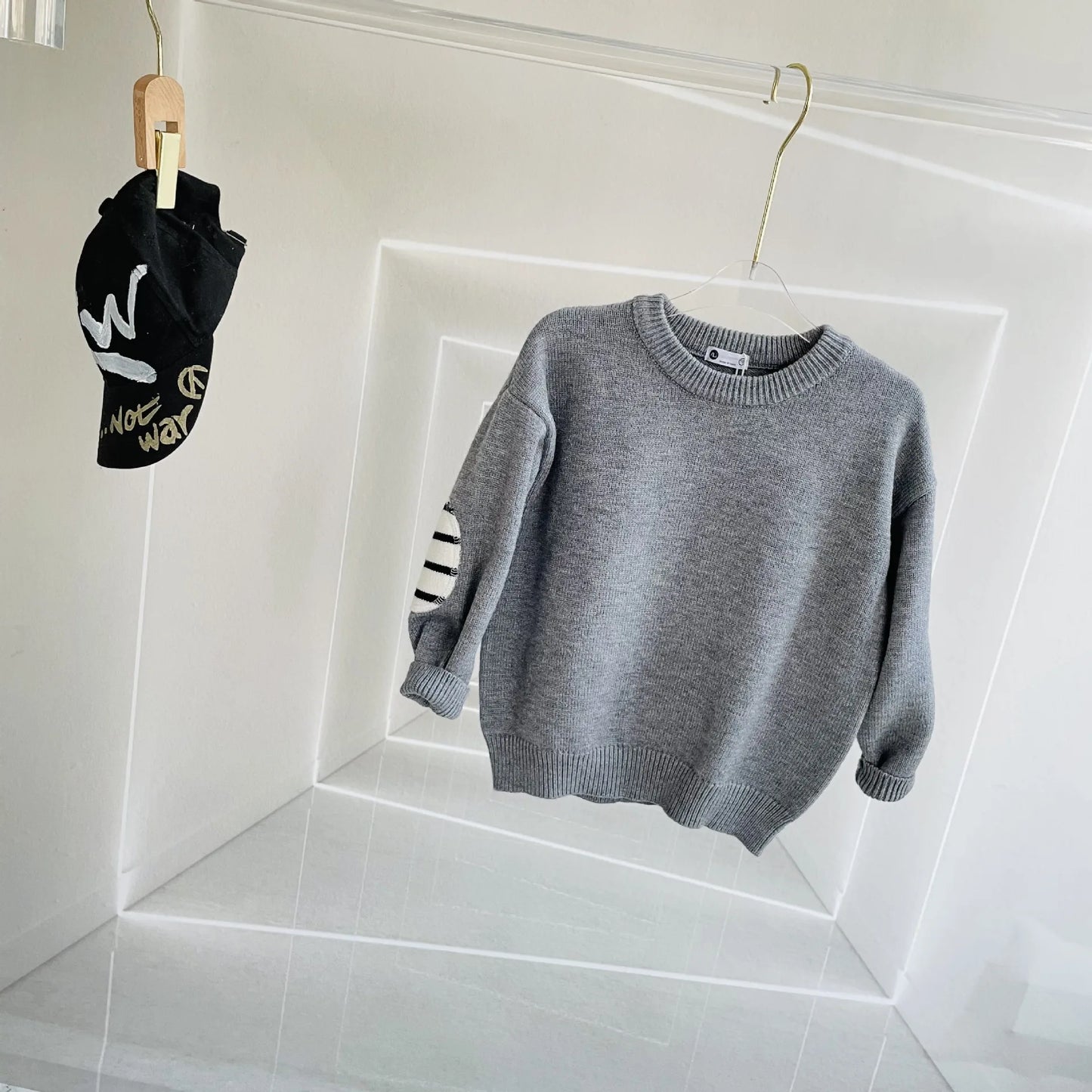Maxy Baby Kids Sweater Patchwork Long Sleeve Fashion Big Boy Outfit O-Neck Knitted Clothes for 3-13T Autumn Fall Girl Toddler Outfits