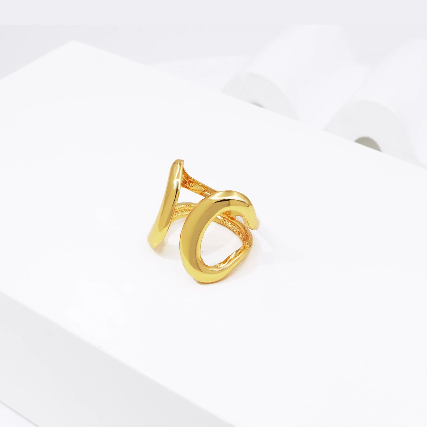 Maxy 18k Gold Plated Jewelry Set for Women Classic Design Shiny Necklace Hoop Earrings Bangle And Ring Fashion 4PCS Set Jewelry