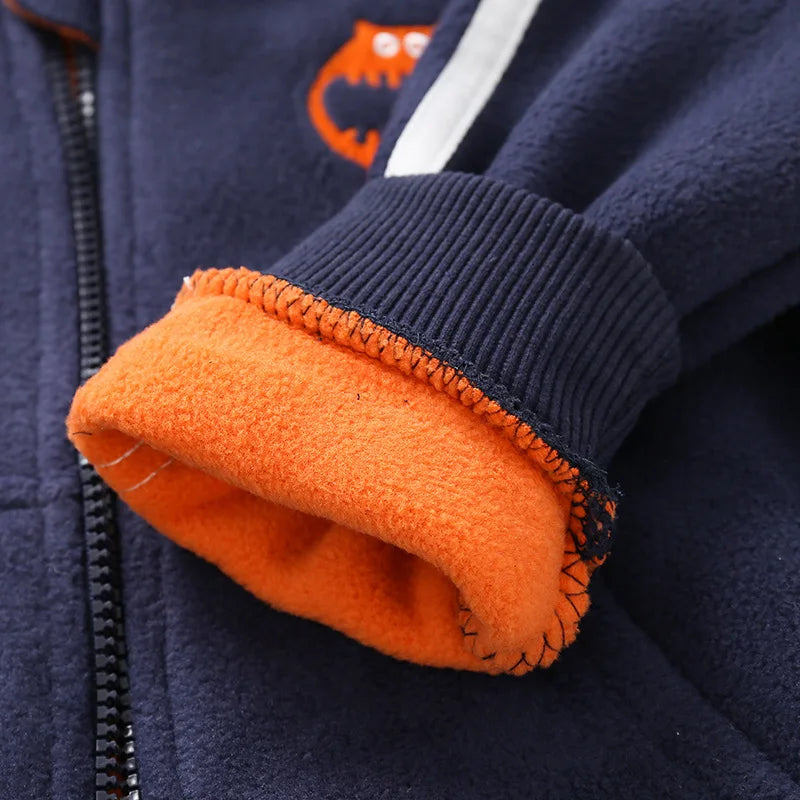 Babs Fall Fleece Boys Jacket Embroidery Warm Thermal Toddler Winter Coat Children's Outfit Kids Clothes