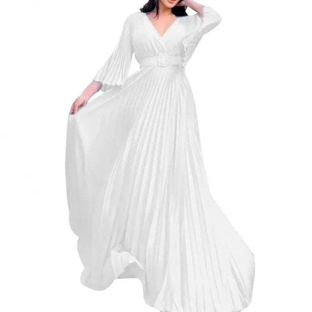 Amay Dress for Women Autumn Fashion Dashiki Solid Color 2 New Arrival Robe Elegant Party Maxy Dress