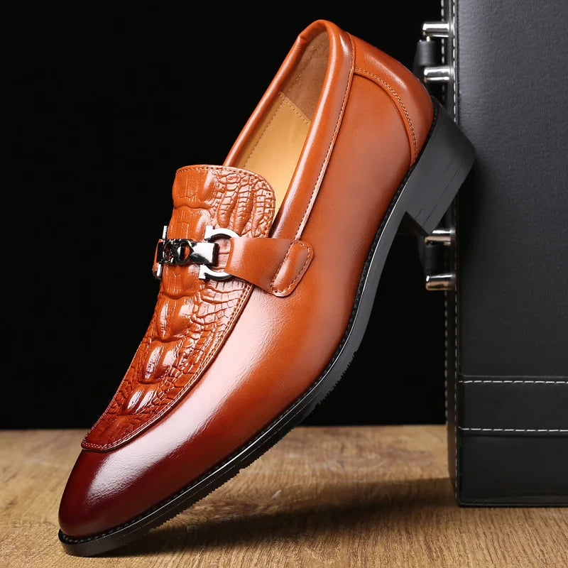 Amay Crocodile Shoes Black Business Shoes Men Oxford Leather Suit Shoes Men Italian Formal Dress Sapato Social Masculino Mariage Shoes