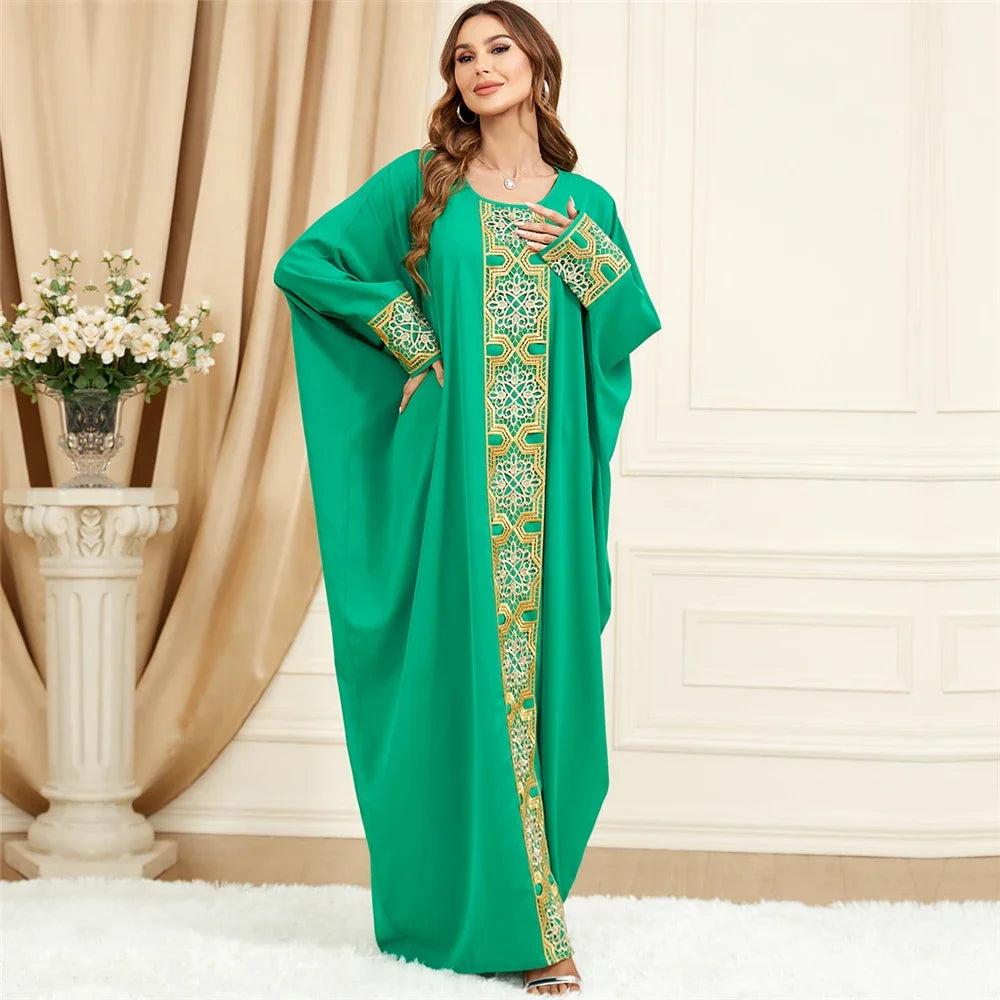Maxy Ramadan Abayas for Muslim Women Casual Bat Sleeve Maxy Dress Turkey Arab Robe Dubai Islam Kimono Jalaiya Caftan Party Gowns
