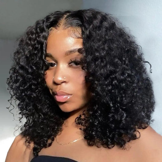 Maxy 8 16 inch Short Curly Bob Wigs Human Hair Deep Wave 13x4 Lace Front Wig 180 Density 13x6 Lace Front Wig Virgin Hair Glueless Wig