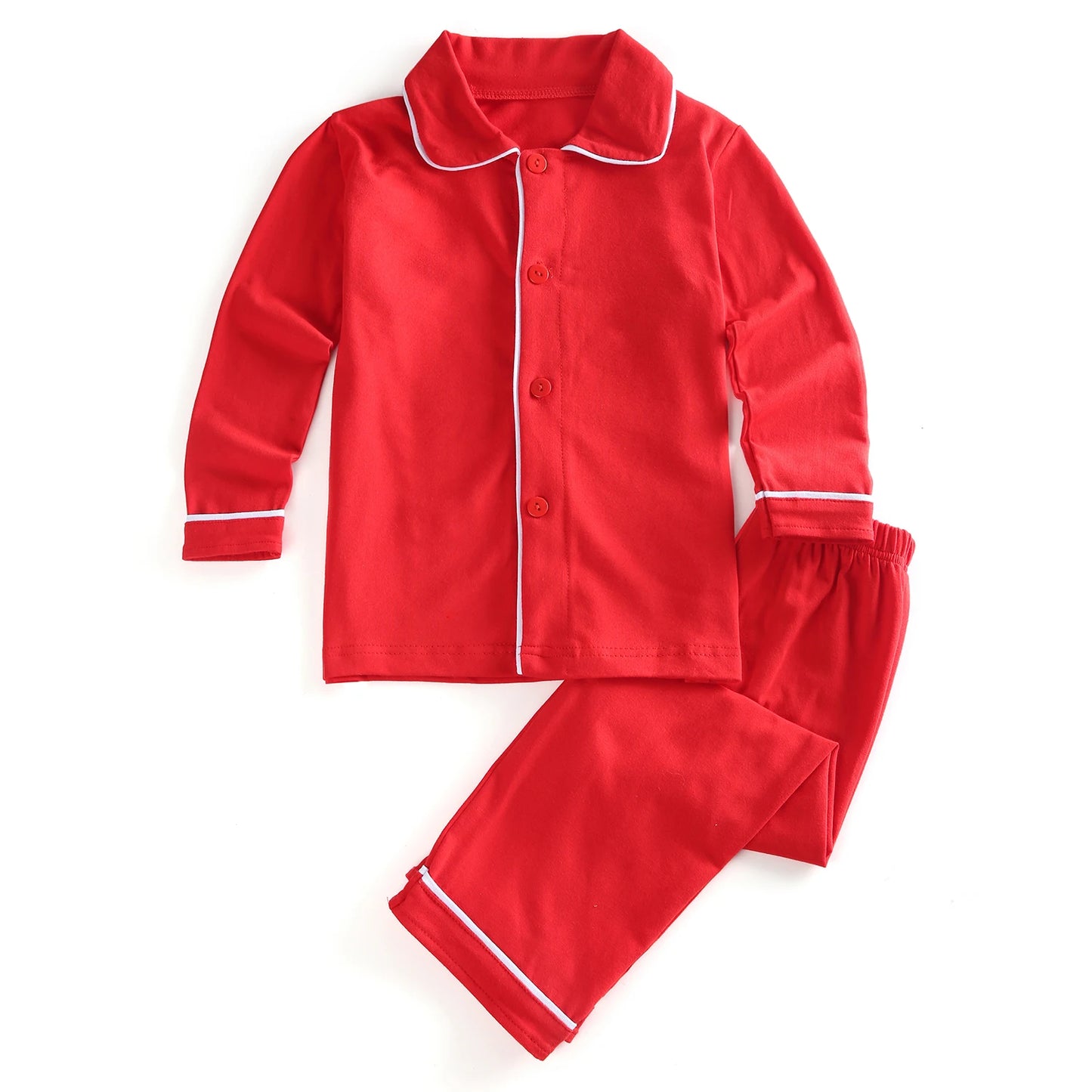 Babs pajamas red plaid cotton kids boy and girl family matching Christmas pyjamas sets