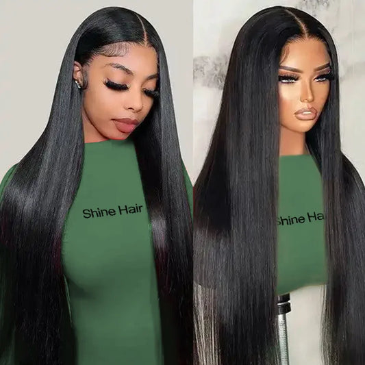 Maxy 13x4 Brazilian Straight HD Transparent Lace Frontal Human Hair Wigs 250% Density Pre Plucked Glueless Wigs Human Hair