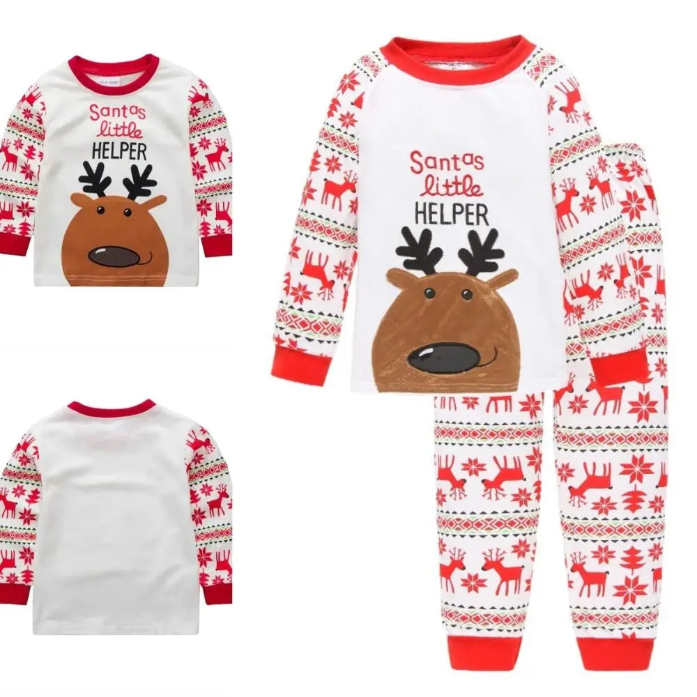 Max Cotton Children Pyjamas Set Thermal Underwear Santa Claus Christmas Pajamas Warm Comfortable Long Sleeve Top & Pants