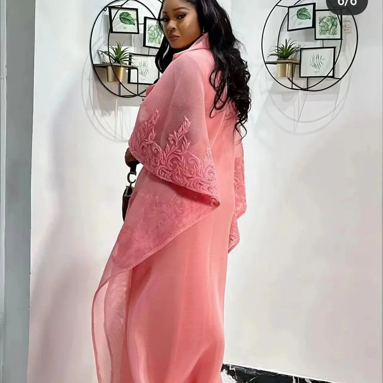 Maxy Elegant African Party Evening Dresses for Women 3/4 Sleeve Plus Size Long Maxy Dress Gowns Dashiki Clothing