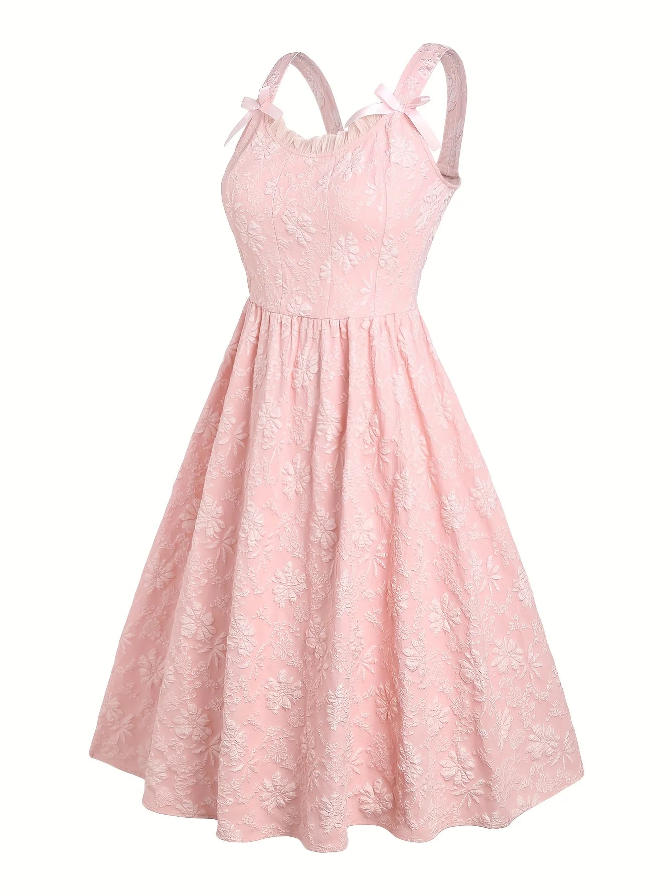 Maxy Plus-size ladies floral sweet lace back formal princess dress party evening gown