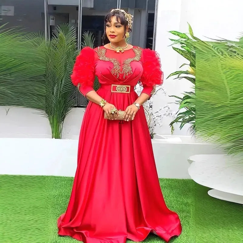 Amay Dresses For Women Elegant Spring Autumn Dashiki Midi Dress Ladies Traditional African Clothing Fairy Dresses