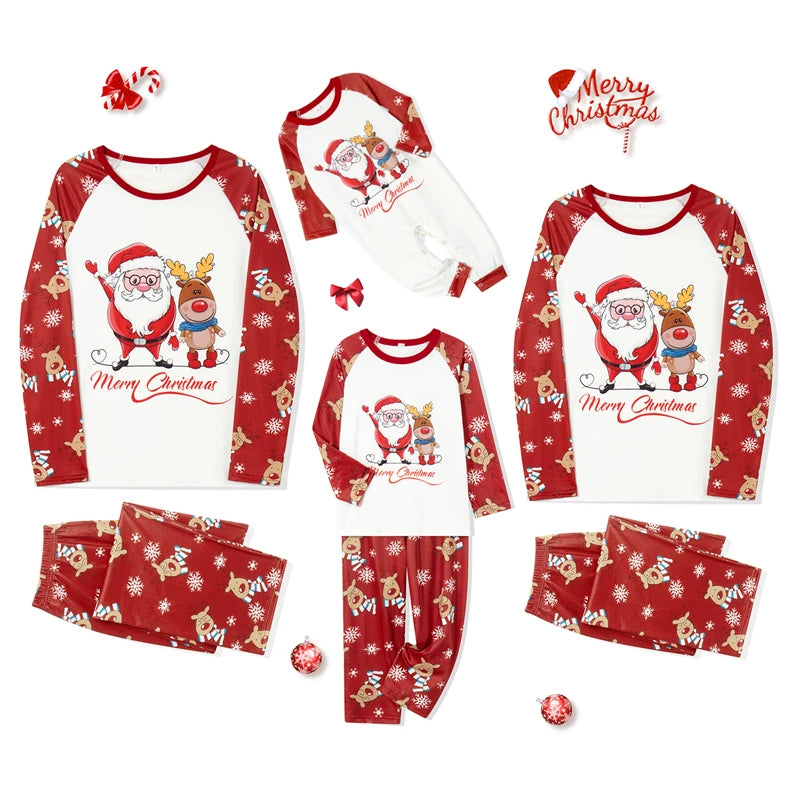 Christmas Family Pajamas Matching Sets Cartoon Santa Max Print Long Sleeve T-shirts Pants Loungewear Soft Sleepwear Xmas Look