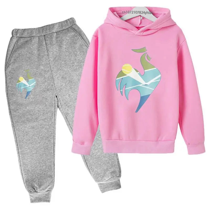 Maxy Kids Hoodie Rooster Sweatshirt Top + Pants 2p Coat Boys Girls Preschool 3-12y Beautiful Girls Sunshine Sports Casual Suit