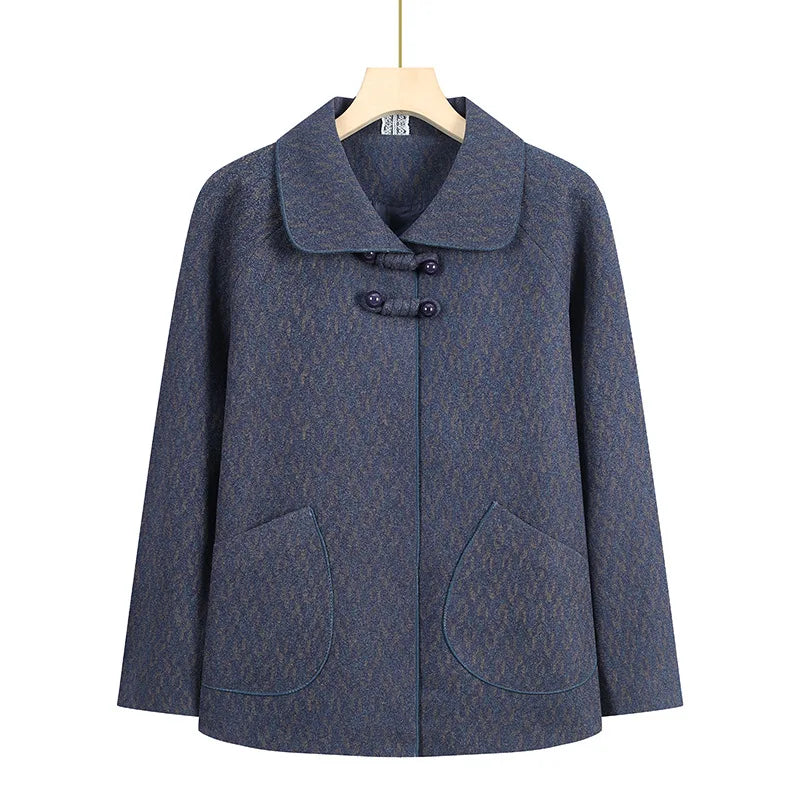 Amay Fashion Party Retro Jacket Winter Grandma Warm Tang Costume Traditional Chinese Clothes Female Plus Size 5XL Vintage Button Coat