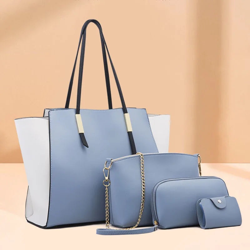 Maxy 4 Piece Set PU Leather Luxury Handbags Purses Women Bags Designer Female Shoulder Crossbody Bag Trend Ladies Messenger Bags