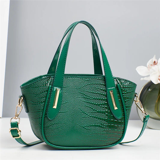 Maxy New Stone Pattern Splicing Handbag Fashion and Versatile Large Capacity Single Shoulder Crossbody hand bag ladies Crocodile patt
