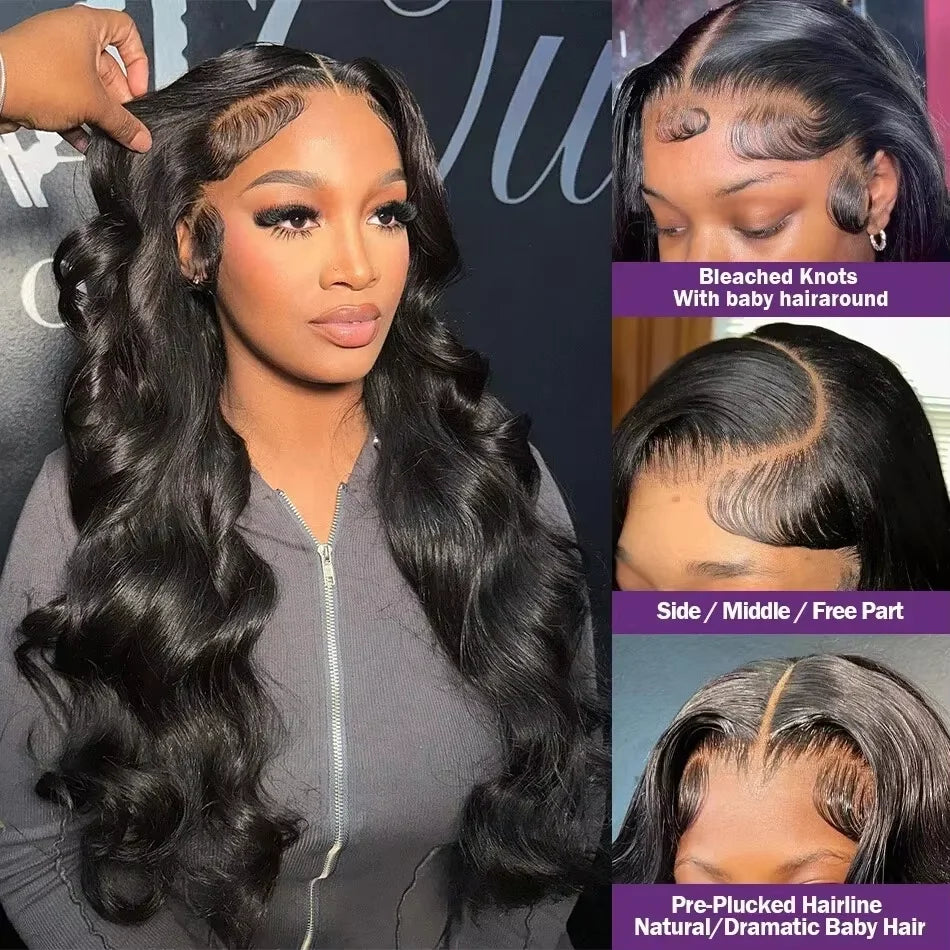 220 Density 360 Body Wave Human Hair Wig 13x6 Hd Transparent Lace Front Wig 13x4 Hd Pre Plucked Lace Frontal Hair Wigs For Women