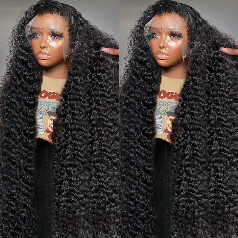 Maxy 250% Density Deep Wave Human Hair Wig 13x6 Curly Transparent Lace Frontal Wigs Human Hair for Women Pre Plucked with Baby Hair