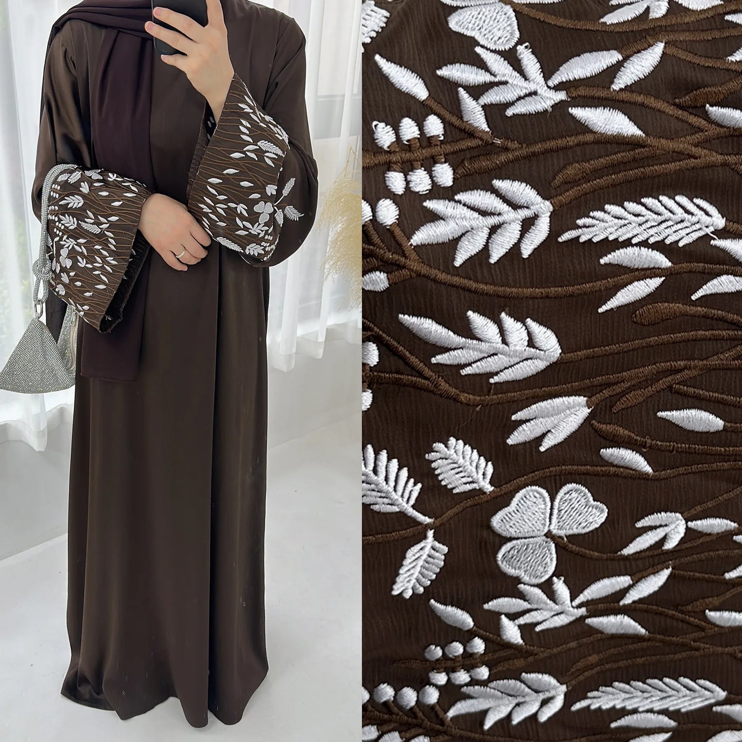 Maxy New Embroidery Jalaiya Women Muslim Maxy Dress Dubai Abaya Turkey Kaftan Eid Mubarak Djellaba Islam Clothing Morocco Robe