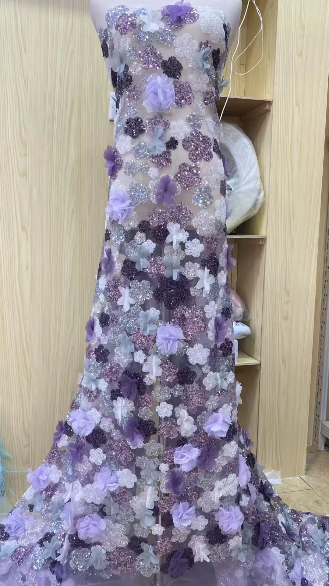 Maxy African 3D Mesh Groom Lace Fabric High Quality French Sequins Lace Fabric Nigerian Lace Fabric For Wedding Women Dress