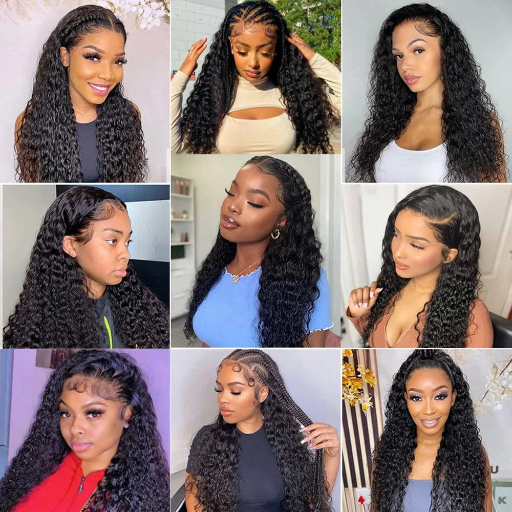 Maxy 13x6 HD Transparent Deep Wave Lace Front Wigs Human Hair Wigs for Women Glueless Brazilian Virgin Lace Frontal Wigs Human Hair