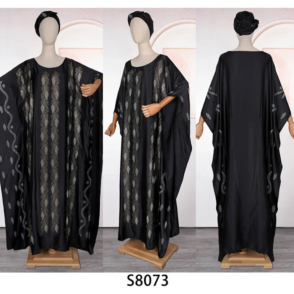 Maxy Plus Size African Dresses for Women Autumn African Half Sleeve Polyester Party Evening Long Maxy Dress Outfits Africa Clothing