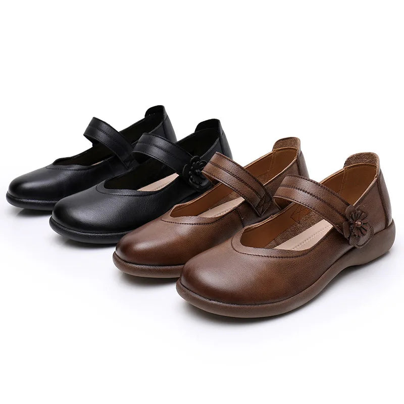 Maxy Retro Woman Shoes Soft Casual Female Sneakers Slip-on Shallow Mouth Round Toe Flats Grandma Summer New Slip On Dress Rubber Hook