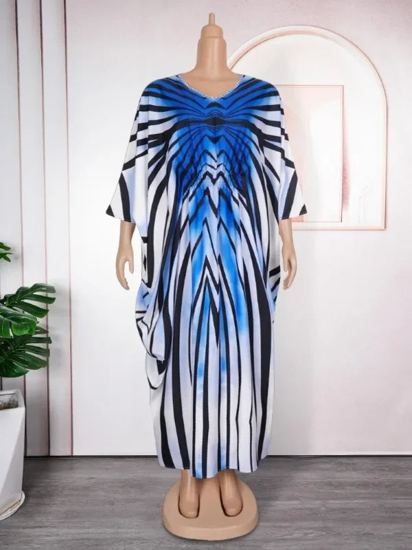 Summer Maxy Dresses for Women African Dashiki Print Robe Party Evening Gown Dubai Kaftan Abayas Africa Clothes Bubu