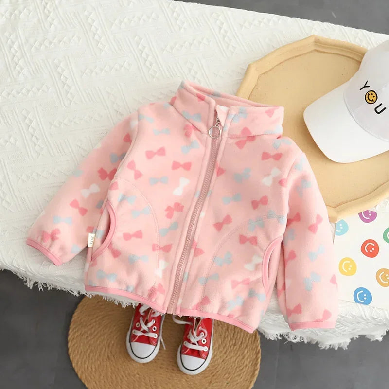 New Autumn Winter Fashion Children Girl Clothes Baby Jacket Kids Cute Thick Coat Toddler Casual Cotton Costume Infant Sportswear