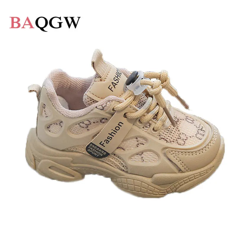 Maxy Letter Print Kids Shoes Autumn Toddler Shoes for Boys Girls Breathable Mesh Winter Casual Sneakers Non-slip Sport Tenis Shoes