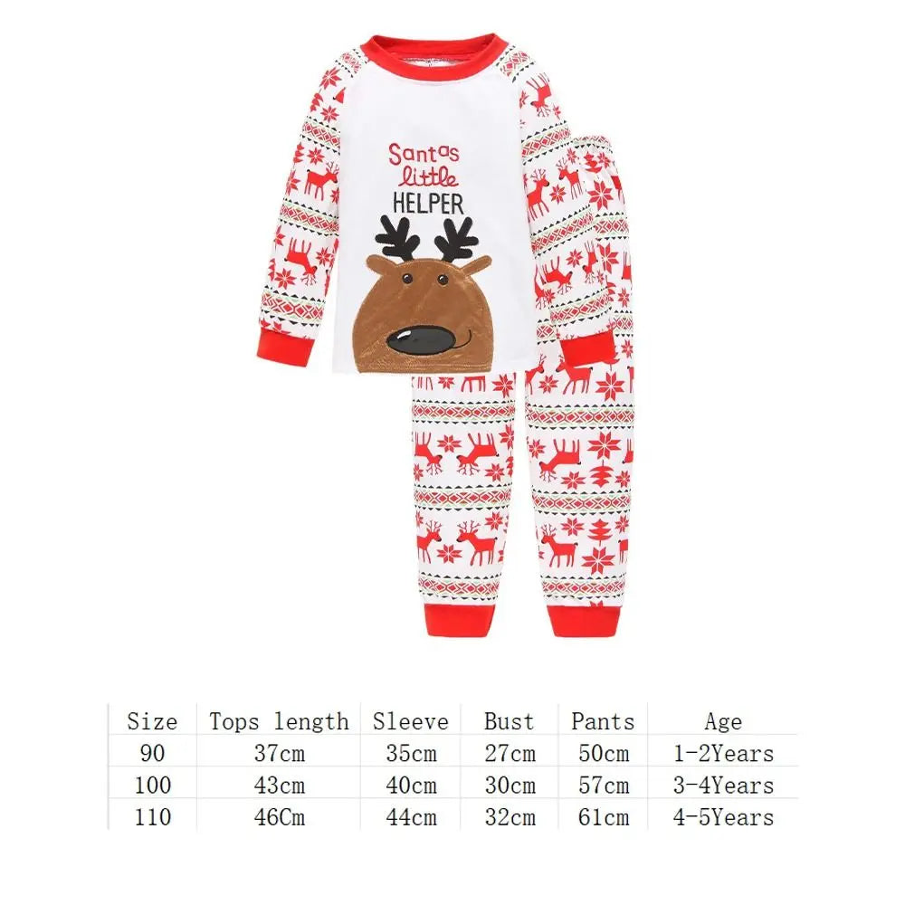 Maxy Autumn Winter Cotton Children Pajama's Set Santa Claus Striped Long Sleeve Top & Pants Thermal Underwear Cute Christmas Pajamas