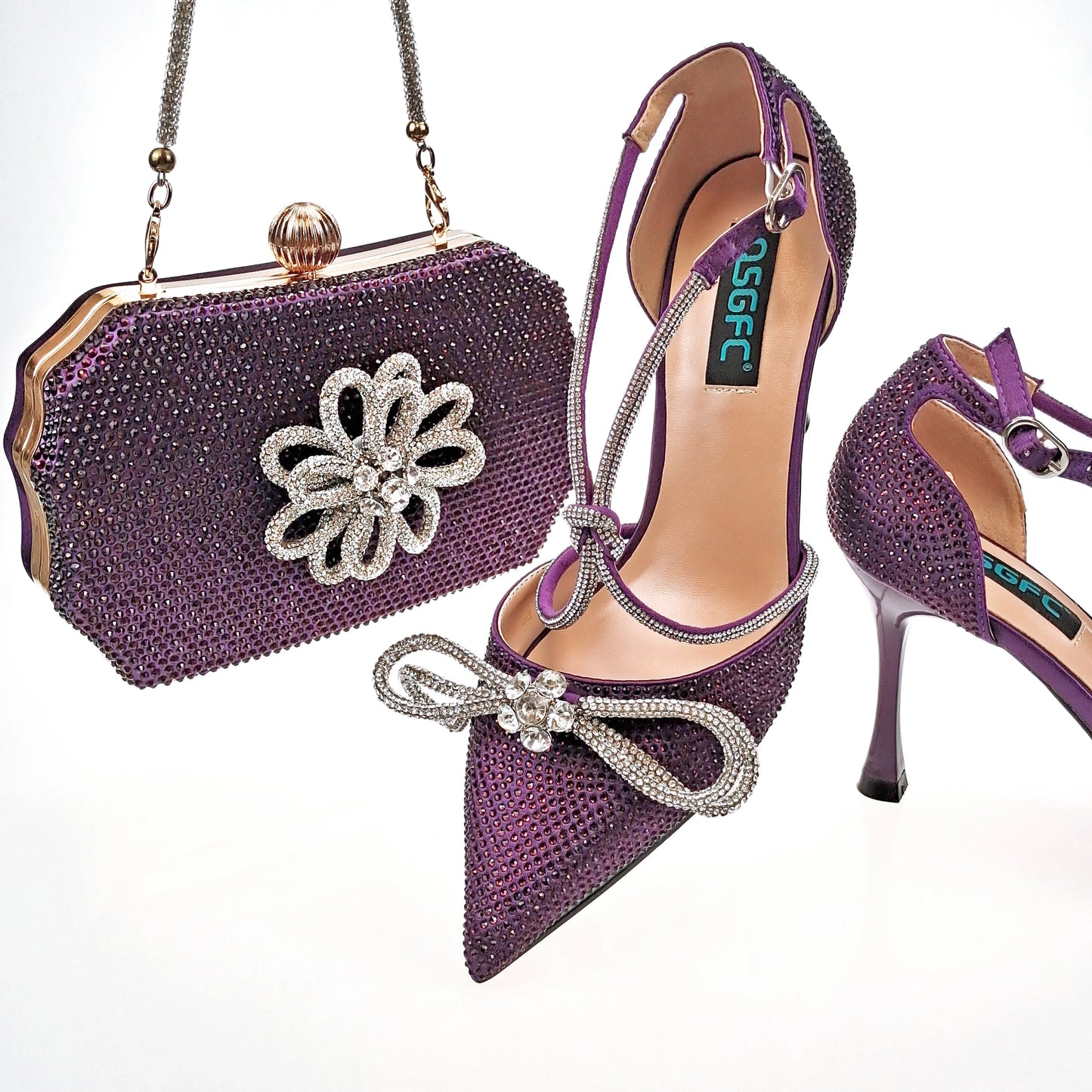 Maxy New Arrival Fashionable Shoes and Bag Silver Color Women's Wedding Special Appliques for African Lady Sandals