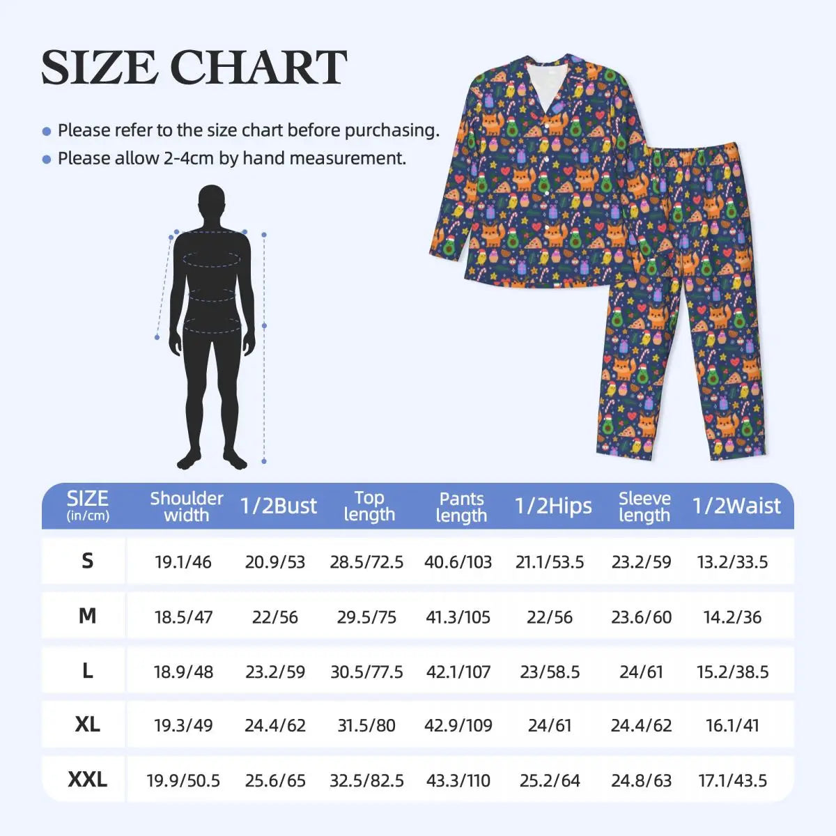 Maxy Cute Fox Print Pajama Sets Funny Christmas Kawaii Sleepwear Man Long Sleeve Loose Leisure 2 Pieces Nightwear Big Size XL 2XL