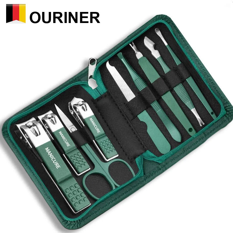 Maxy 6-9 Pcs Manicure Set with Leather Case Professional Foot and Face Care Tool Kits Stainless Steel Nail Clipper Sets Gift