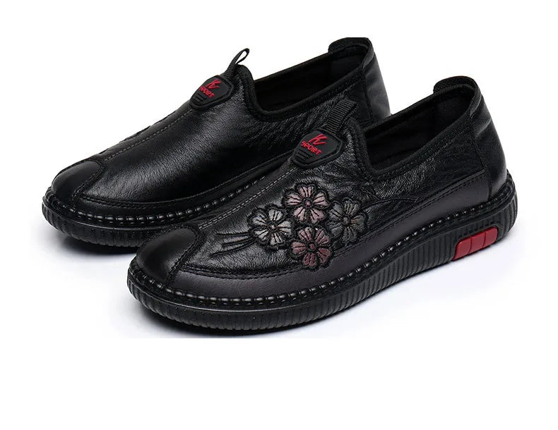 Maxy New Spring /Autumn Genuine Leather Breathable Flats Ballet Shoes Female Casual Shoes Office Lady Comfort Shoes