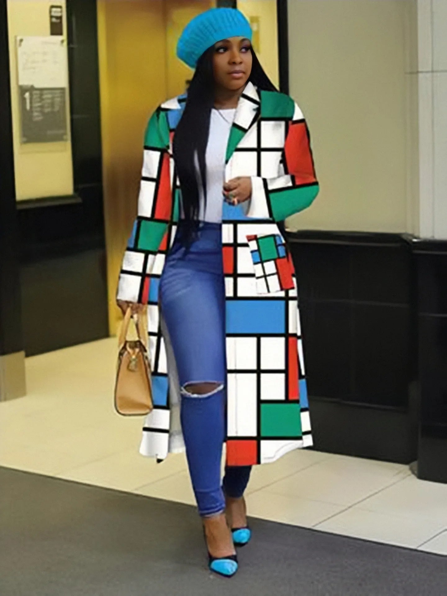 Amay Clothes for Women Spring Women Long Sleeve Printing Plus Sie Long Shirt Dress S-5XL