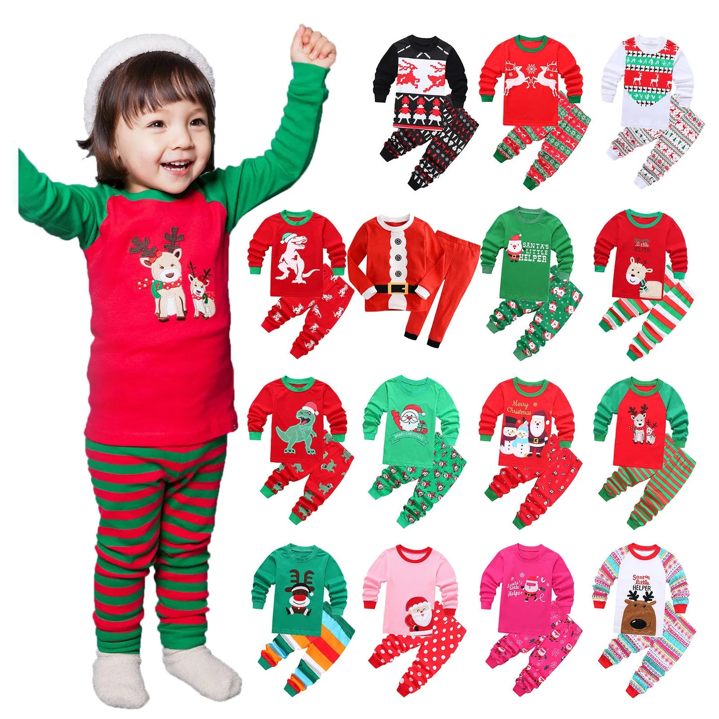 Maxy Christmas Baby Pajamas For Girls Boys Santa Claus XMAS Pajamas Set Cotton Pjs Toddler New Year Sleepwear Kids Clothes Casual Set