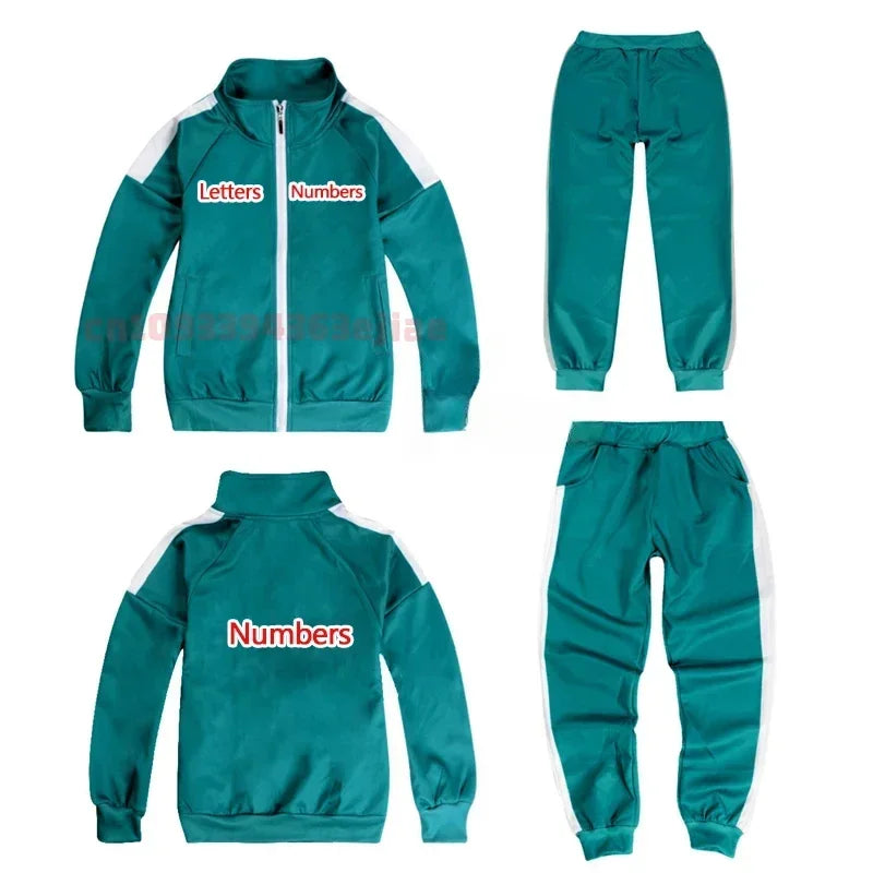 Maxy New Squid Teenagers Sportswear Sweatshirt Player 456 Cosplay Costume 230 Thanos Tracksuit Jacket T-shirt Pant ★❤♡★