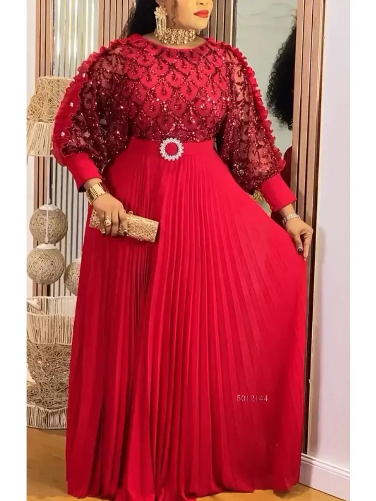 Maxy Fashion African Party Dresses For Women Dubai Ankara Wedding Evening Gown Plus Size Elegant Turkey Maxy Dress
