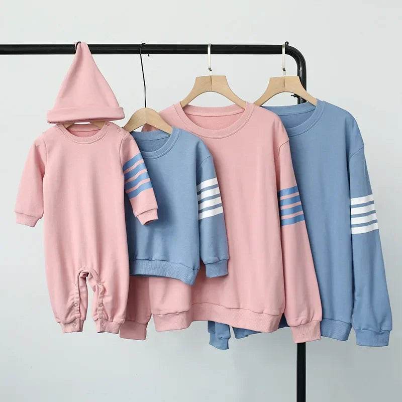 Maxy Boys Girls Long Sleeve Bodysuit Romper Hooded Family Matching Outfits Children Clothes Jumpsuits Sweater Crawling Clothes