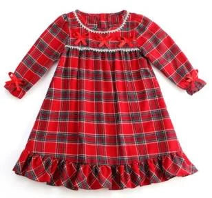 Babs pajamas red plaid cotton kids boy and girl family matching Christmas pyjamas sets