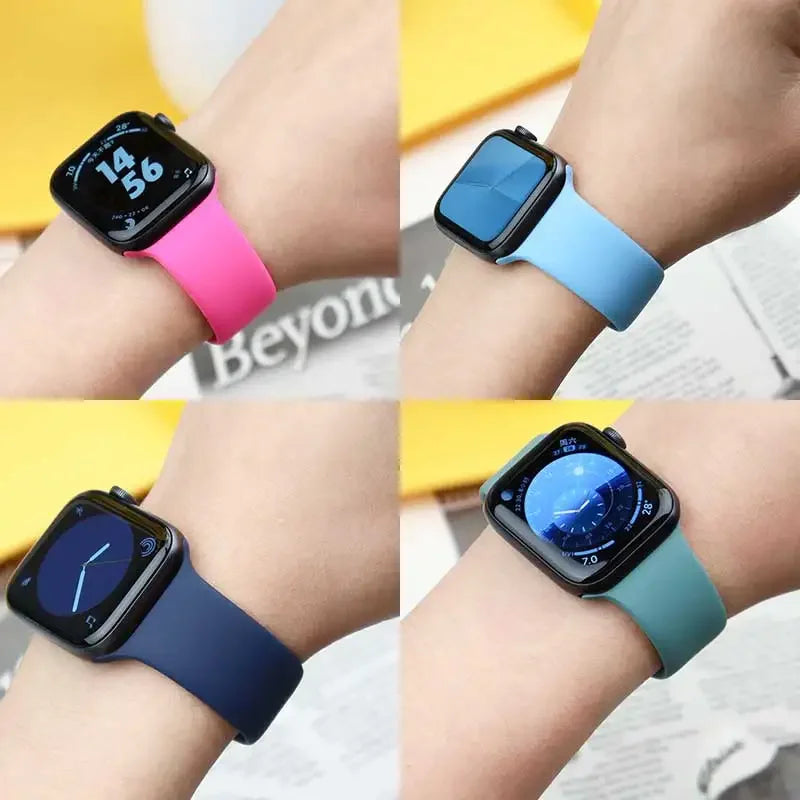 Maxy Silicone Band For Apple Watch strap 44mm 45mm 40mm 41mm 42-46mm sport bracelet iwatch series 8 7 6 5 4 9 10 11 SE-Ultra 2/3 49mm
