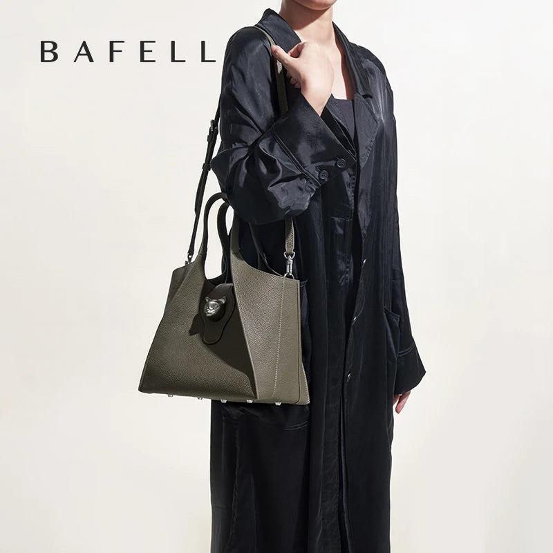 Maxy BAFELLI WOMEN'S HANDBAG TOTE TRAVEL BAGS GENUINE LEATHER CASUAL FASHION LUXURY BRAND UNISEX PURSE BUSINESS STYLISH DESIGNER