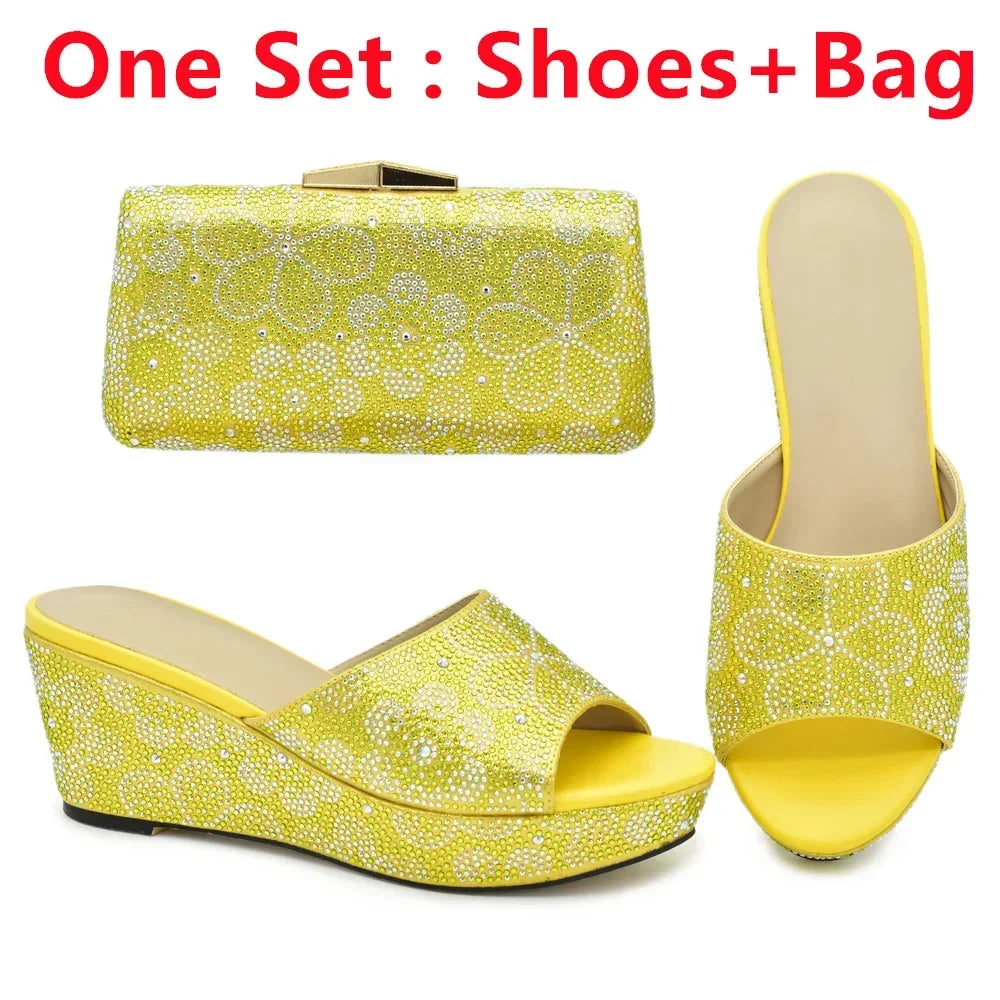 Maxy Fashion Shoe and Matching Bag for Nigeria Party Designer Shoes Women Luxury Wedges 2024 Women Italian African Party Pumps