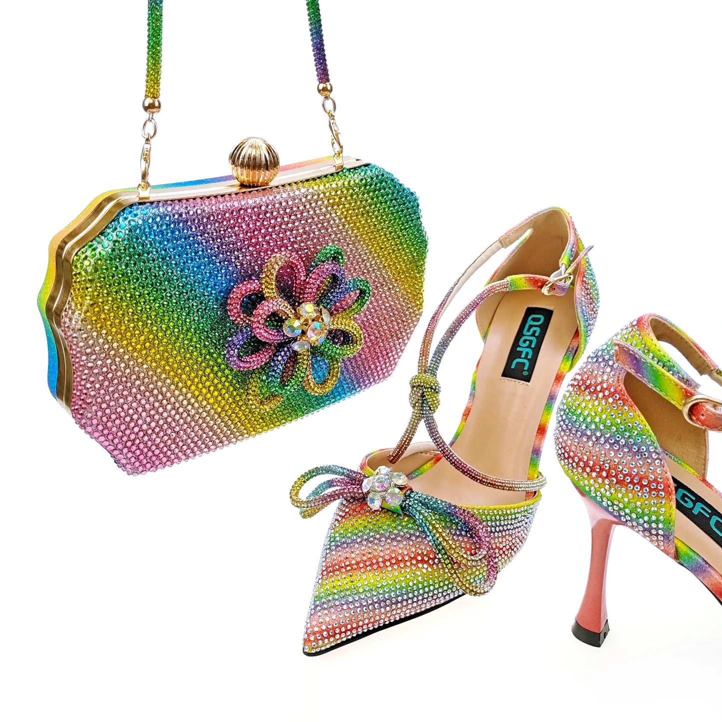 Maxy New Arrival Fashionable Shoes and Bag Silver Color Women's Wedding Special Appliques for African Lady Sandals
