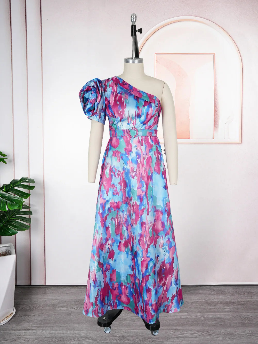 Maxy Elegant Dresses for Women Clothing Plus Size Christmas Wedding Party Long Dress Dashiki Ankara Print Outfits