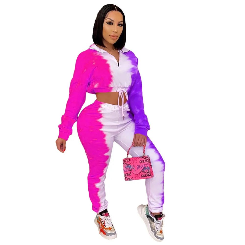 Women Jogging Suit Two Piece Set Sportwear 2020 Fall Winter Tracksuit Women Clothes Crop Top and Pants Sweat Suit Matching Sets